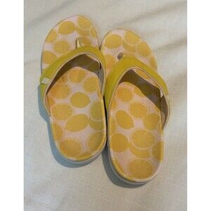 Spenco Yumi Fruitopia Lemon Flip Flop Sandals Women’s Sz 11B Pattern Orthopedic